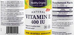 Label for Vitamin E 400 IU 268 mg