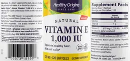 Label for Vitamin E 1,000 IU 670 mg