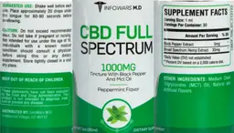 Label for CBD Full Spectrum 1000 mg Peppermint Flavor
