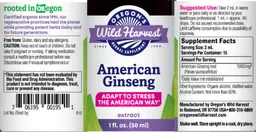 Label for American Ginseng Extract