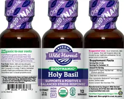 Label for Biodynamic Holy Basil Extract