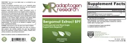 Label for Bergamot Extract BPF