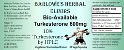 Label for Bio-Available Turkestrone 600 mg