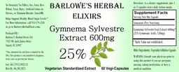 Label for Gymnema sylvestre Extract 600 mg