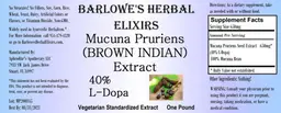 Label for Macuna pruriens (Brown Indian) Extract