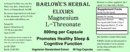 Label for Magnesium L-Threonate 800 mg