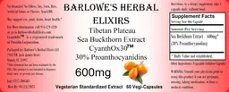 Label for Tibetan Plateau Sea Buckthorn Extract 600 mg