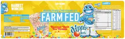 Label for Farm Fed Frozeti the Yeti Dippin' Dots Banana Split Ice Cream
