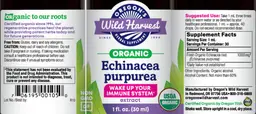 Label for Organic Echinacea Purpurea Extract