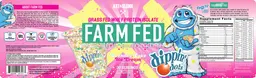 Label for Farm Fed Frozeti the Yetti Dippin' Dots Birthday Cake Ice Cream
