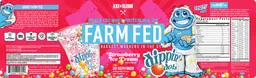 Label for Farm Fed Frozeti the Yeti Dippin' Dots Strawberry Ice Cream