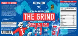 Label for The Grind ICEE Blue Raspberry