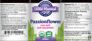 Label for Passionflower Extract