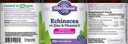 Label for Echinacea With Zinc & Vitamin C