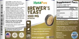 Label for Brewer's Yeast 1000 mg