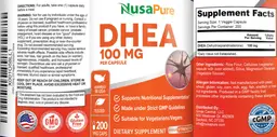 Label for DHEA 100 mg