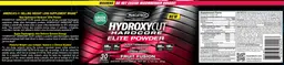 Label for Hydroxycut Hardcore Elite Powder Fruit Fusion