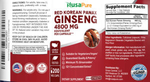 Red Korean Panax Ginseng 4800 mg