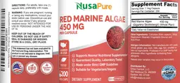 Label for Red Marine Algae 450 mg