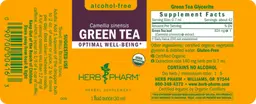 Label for Green Tea Alcohol-Free
