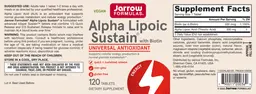 Label for Alpha Lipoic Sustain with Biotin