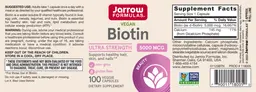 Label for Biotin 5000 mcg