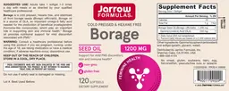 Label for Borage Seed Oil 1200 mg