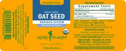 Label for Oat Seed Alcohol-Free