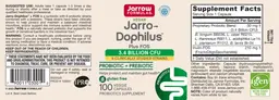 Label for Jarro-Dophilus plus FOS 3.4 Billion CFU