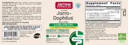 Label for Jarro-Dophilus plus FOS 3.4 Billion CFU