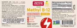 Label for Methyl B-12 1000 mcg Lemon