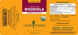 Label for Rhodiola Alcohol-Free