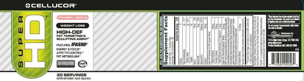 Label for Super HD Strawberry Lemonade