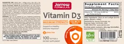 Label for Vitamin D3 125 mcg 5000 IU