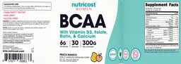 Label for BCAA 6 g Peach Mango