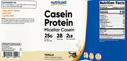 Label for Casein Protein 25 g Vanilla