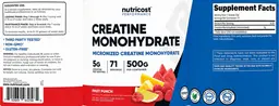 Label for Creatine Monohydrate 5 g Fruit Punch