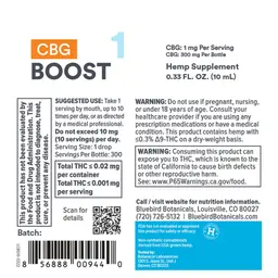 Label for CBG Boost 1 mg