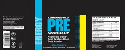 Label for Pre Workout Blue Raspberry