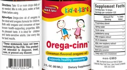 Label for Orega-Cinn Cinnamon-Flavored Oregano Oil