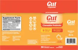 Label for Chewable Probiotic Orange Flavored