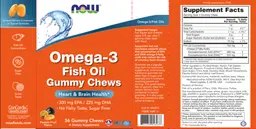 Label for Omega-3 Fish Oil Gummy Chews Passion Fruit Flavor