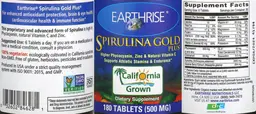 Label for Spirulina Gold Plus