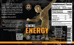 Label for MCT Oil C8 Energy