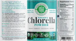 Label for Organic Chlorella Powder