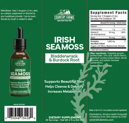 Label for Irish Seamoss Liquid