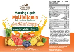 Label for Morning Liquid MultiVitamin