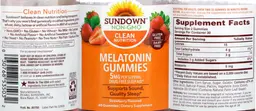 Label for Melatonin Gummies 5 mg Strawberry Flavored