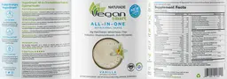Label for VeganSmart All-In-One Nutritional Shake Vanilla