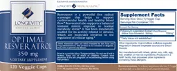 Label for Optimal Resveratrol 350 mg